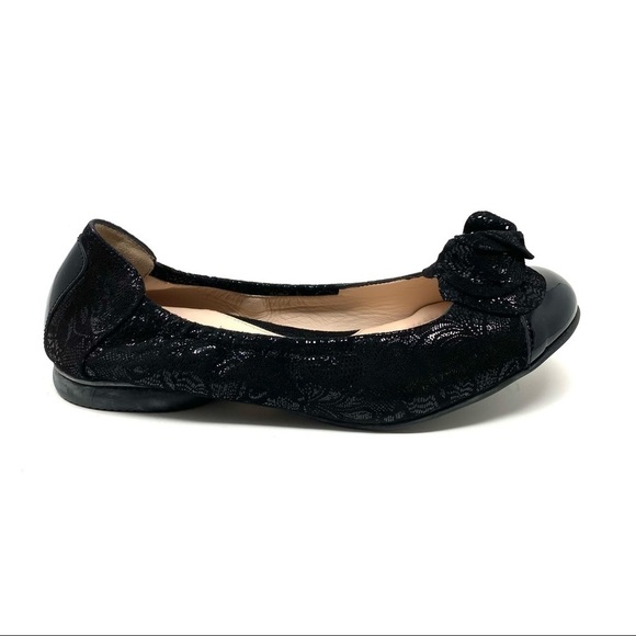 Beautifeel Ivana black patent suede combo ballet flats - Picture 1 of 8